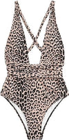 Pleasing Strings Sexy Tie Criss Cross Plunge Neck 1pc Brazilian Bathing Swimsuit